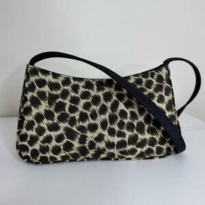 Kathy Ireland Y2K Vintage Animal Print Leopard Neutral Shoulder Bag Nylon